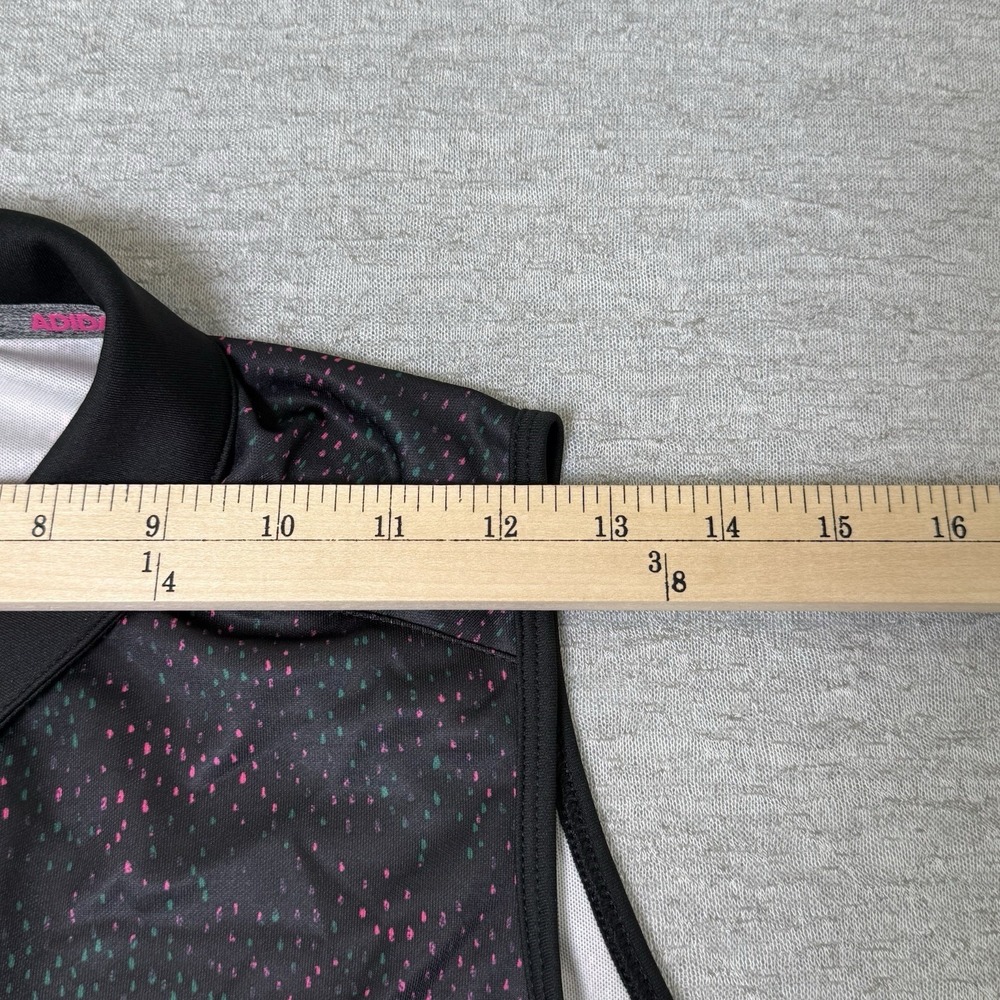 Adidas Womens Golf Sleeveless Polo Shirt Medium Black Pink Cathedral Canyon - Picture 6 of 8